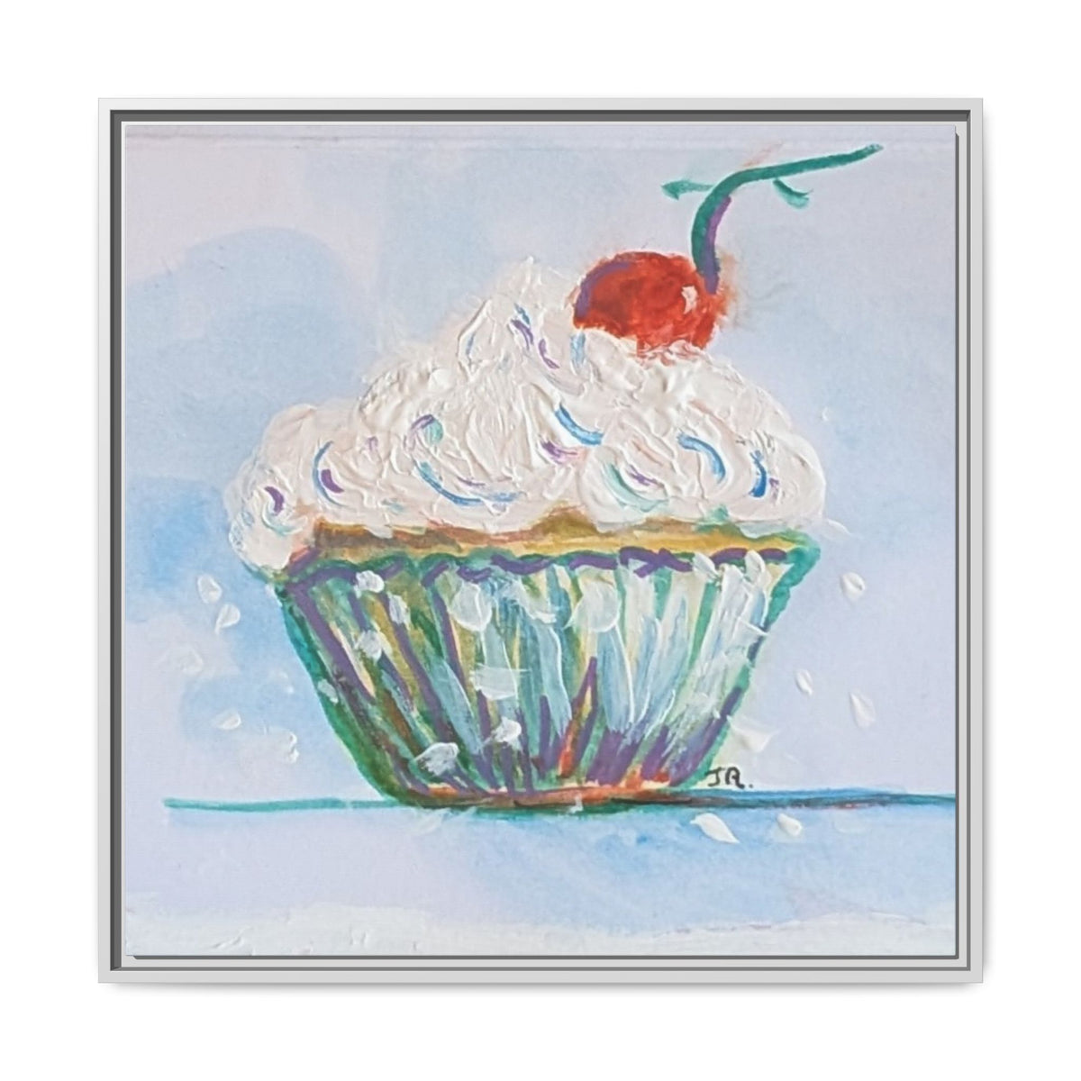 Cupcake Canvas Art Print — Framed Matte Wall Decor