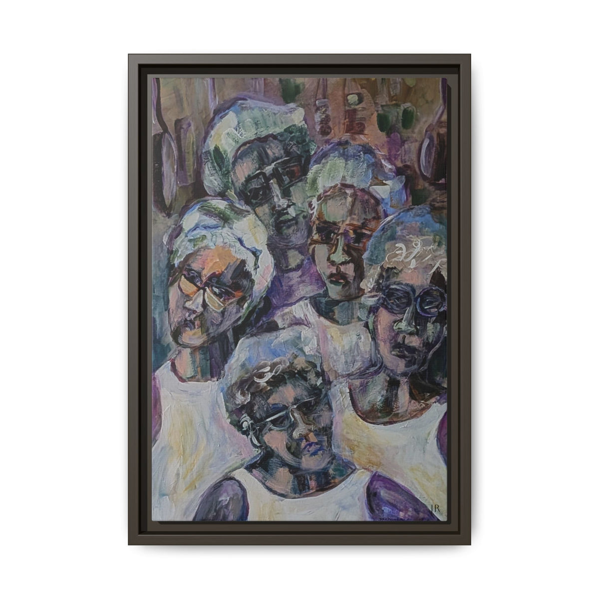5 Cafeteria Woman Framed Matte Canvas Wall Art