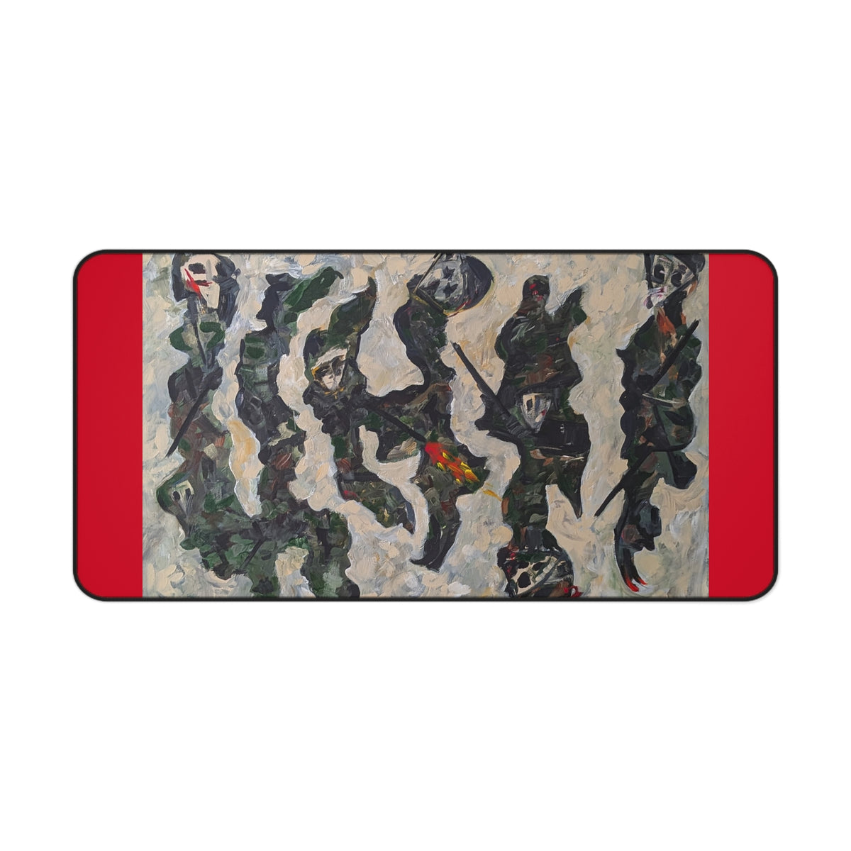 Abstract Distorted Figures Desk Mat | Modern Art Desk Pad