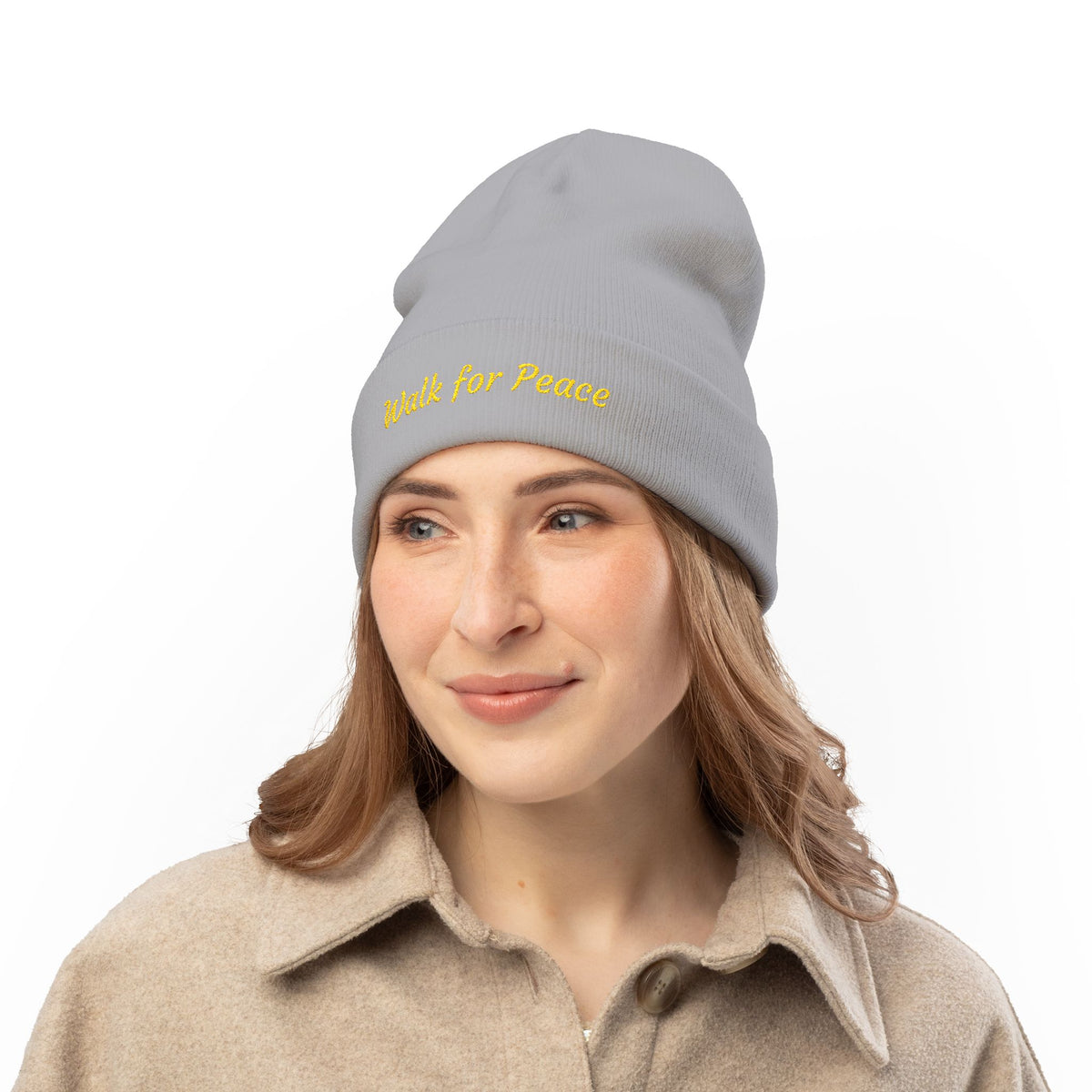 Embroidered Knit Beanie – Monks' "Walk for Peace'
