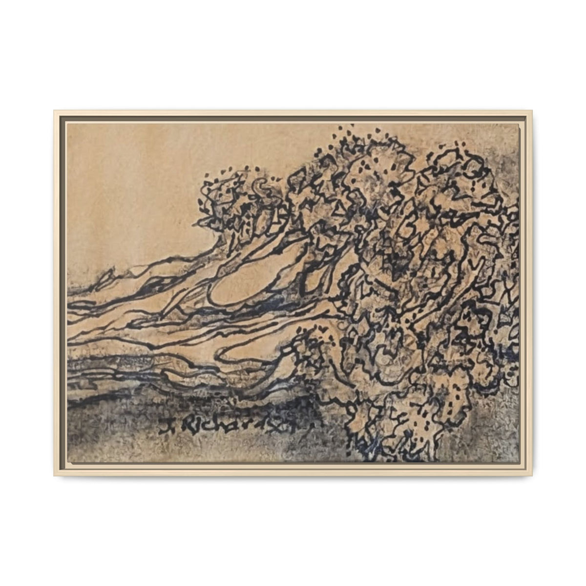 Matte Canvas Wall Art — "Broccoli" Pencil Sketch (Framed)