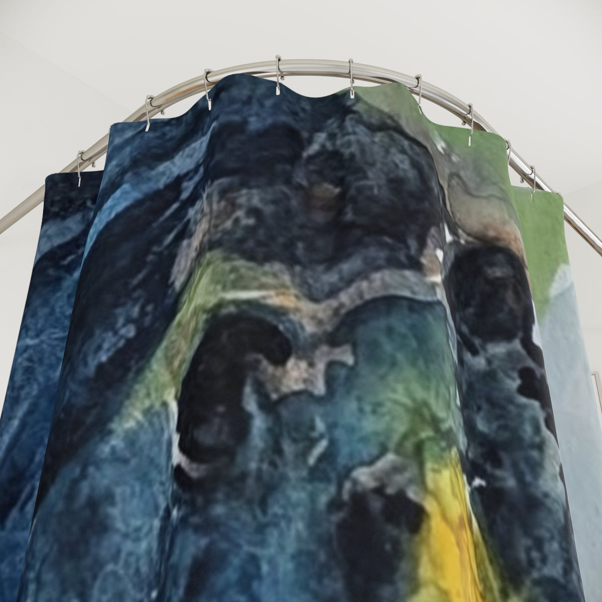 Black Bear Shower Curtain, Watercolor Wildlife Design