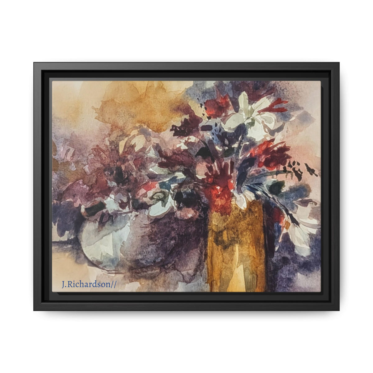 Floral still life Framed Matte Canvas Wall Art