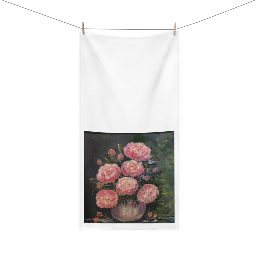 Pink Peony Cotton Towel | Floral Mink-Cotton Towel