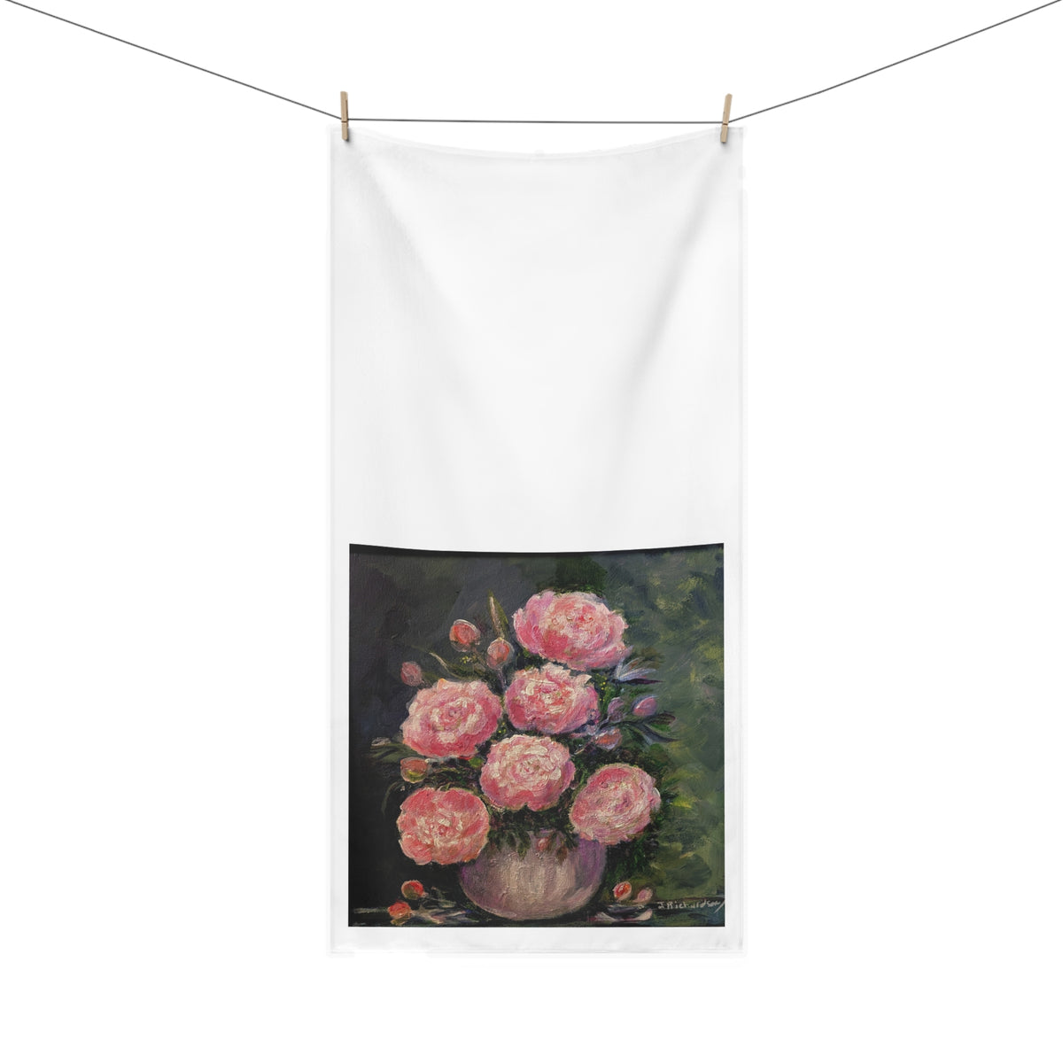 Pink Peony Cotton Towel | Floral Mink-Cotton Towel