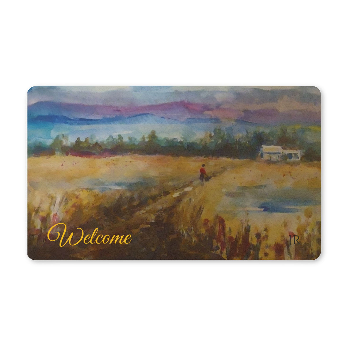 Polyester Countryside Doormat – Field Landscape Welcome Mat