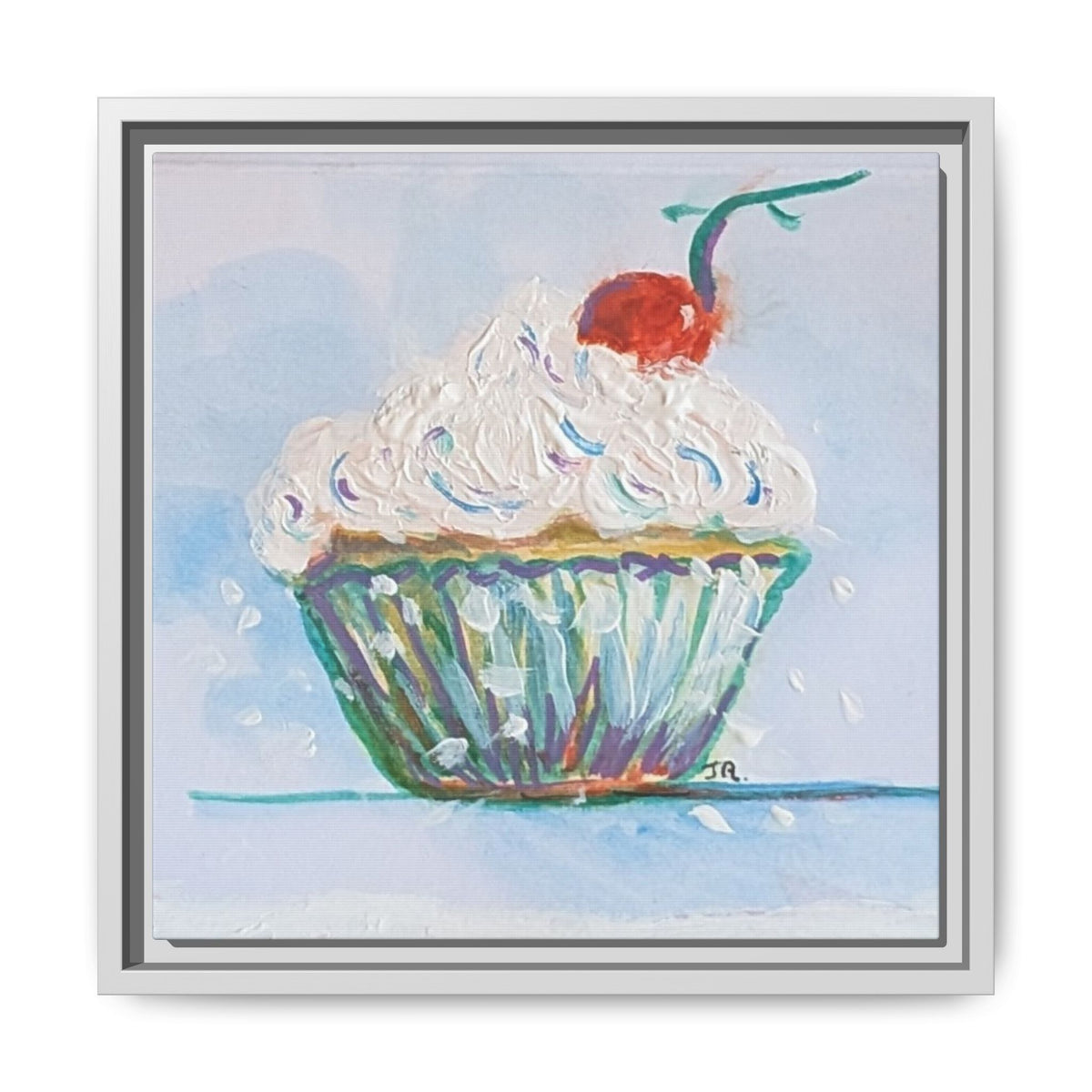 Cupcake Canvas Art Print — Framed Matte Wall Decor