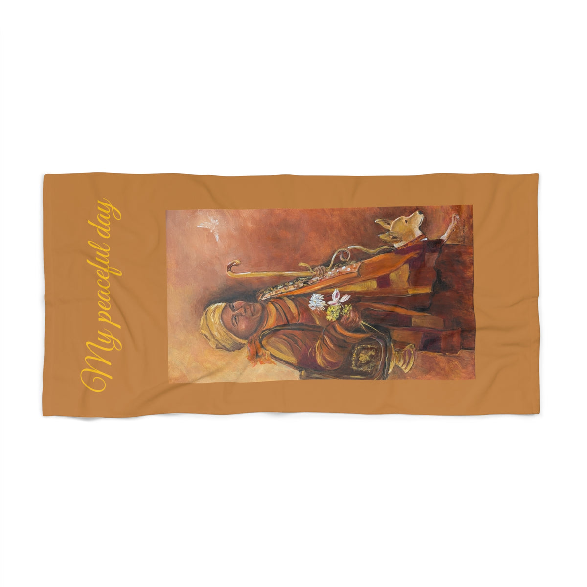 Buddha Meditation Beach Towel — Serene Yoga & Spa Towel with Lotus Motif