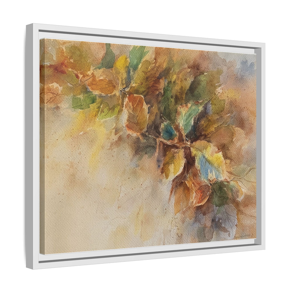 Framed  Autumn Leaves Matte Canvas Watercolor