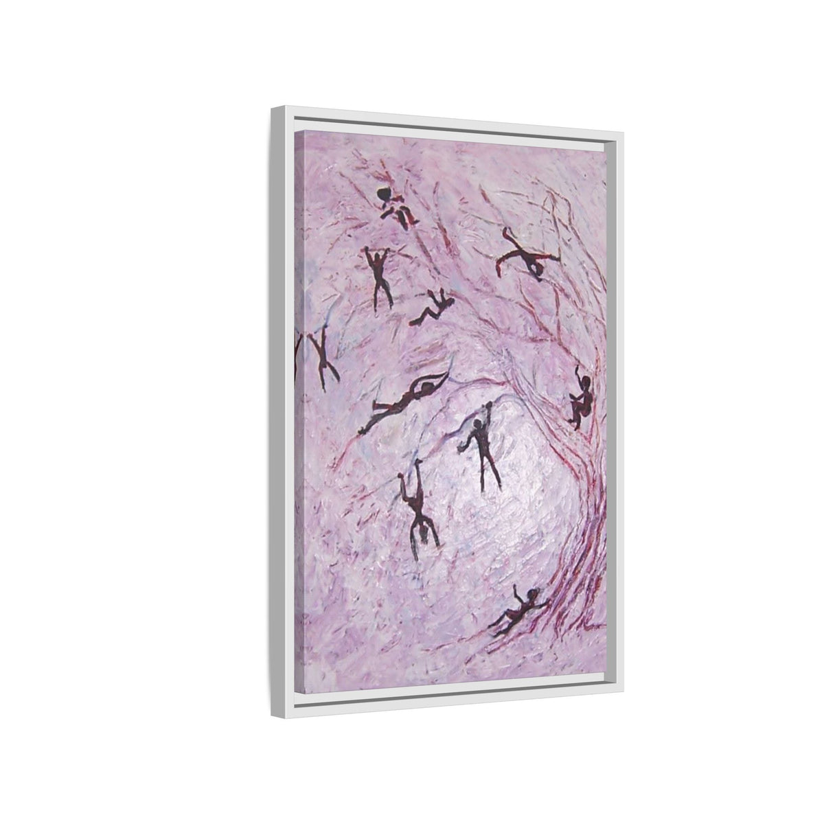 Abstract Falling Figures Matte Canvas Print (Framed)