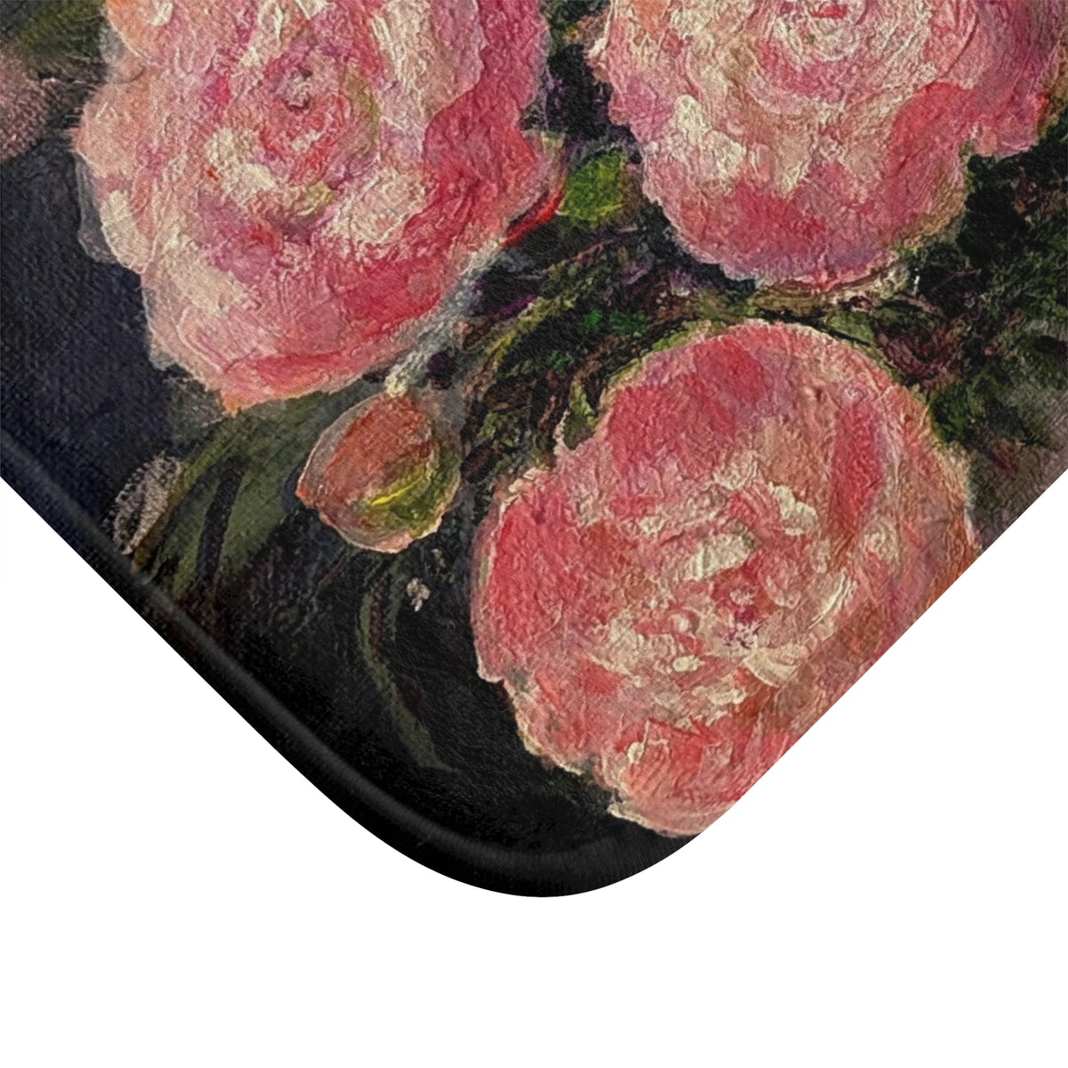 Pink Peonies Floral Memory Foam Bath Mat