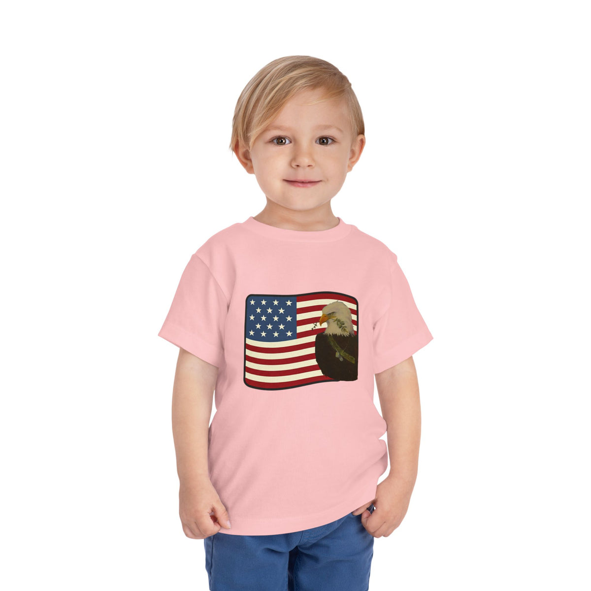 Patriotic Toddler Tee —2T - 5T Patriotic Bald Eagle "USA 2026" Graphic