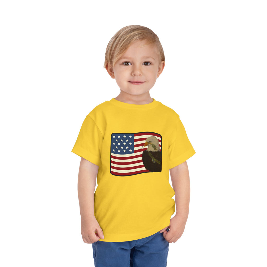 Patriotic Toddler Tee —2T - 5T Patriotic Bald Eagle "USA 2026" Graphic