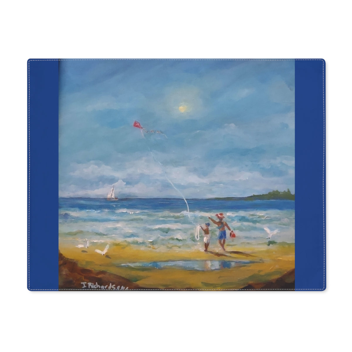 Beach Scene Coastal Placemat l Cotton Sold individually