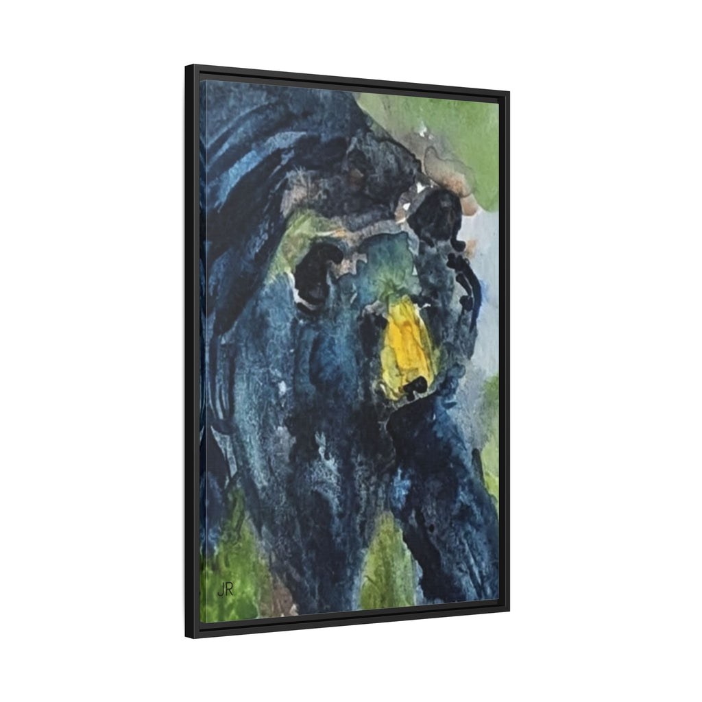 Framed Matte Canvas Black Bear Watercolor Art Print