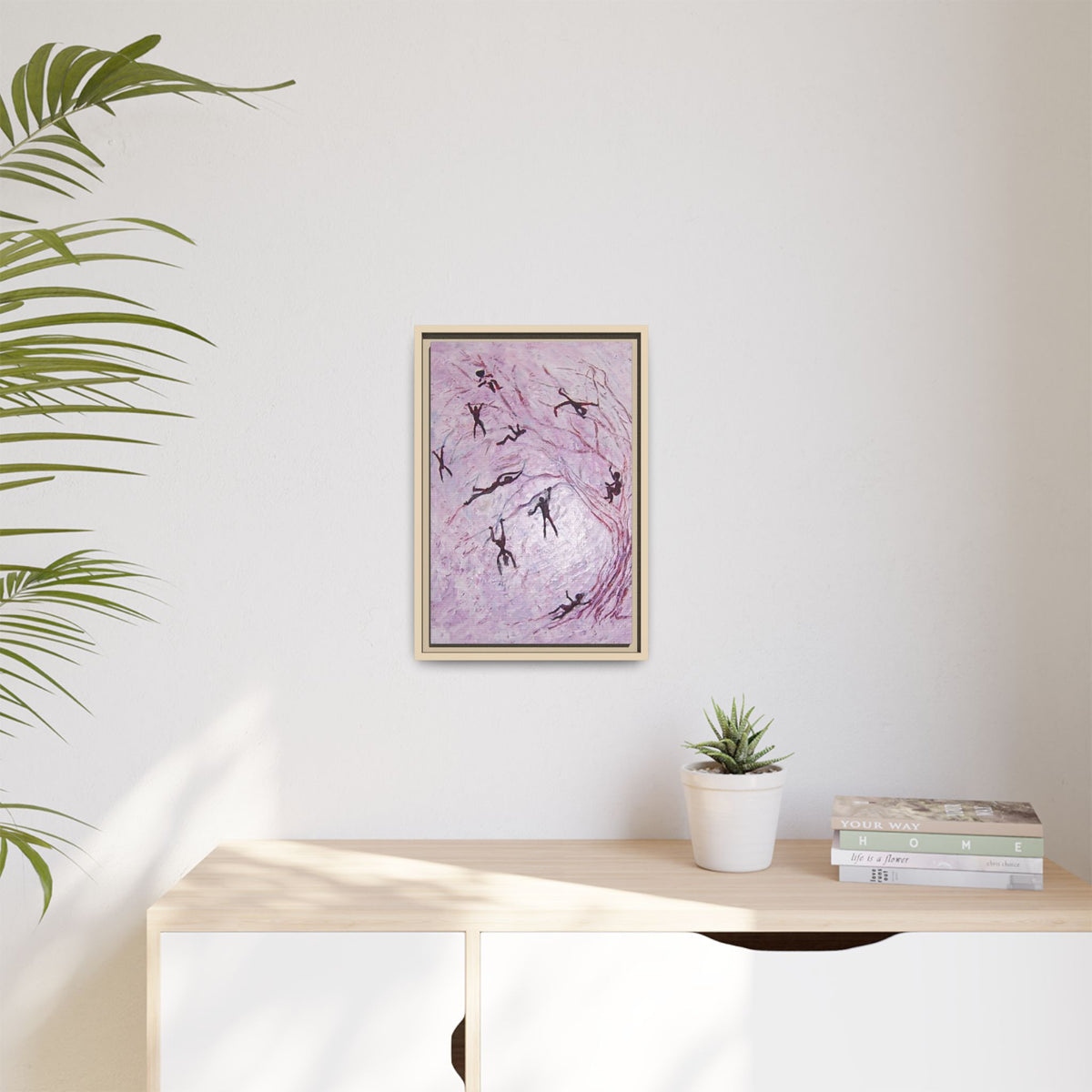 Abstract Falling Figures Matte Canvas Print (Framed)