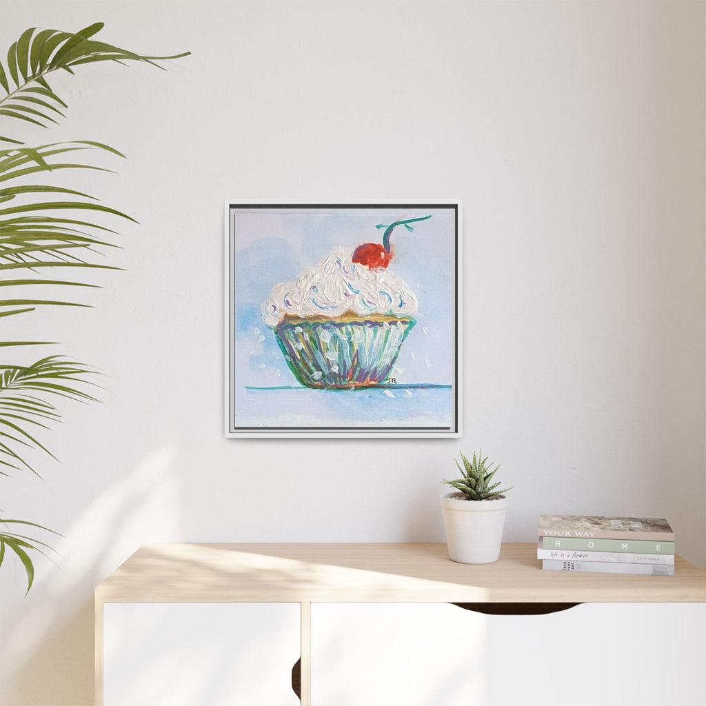 Cupcake Canvas Art Print — Framed Matte Wall Decor