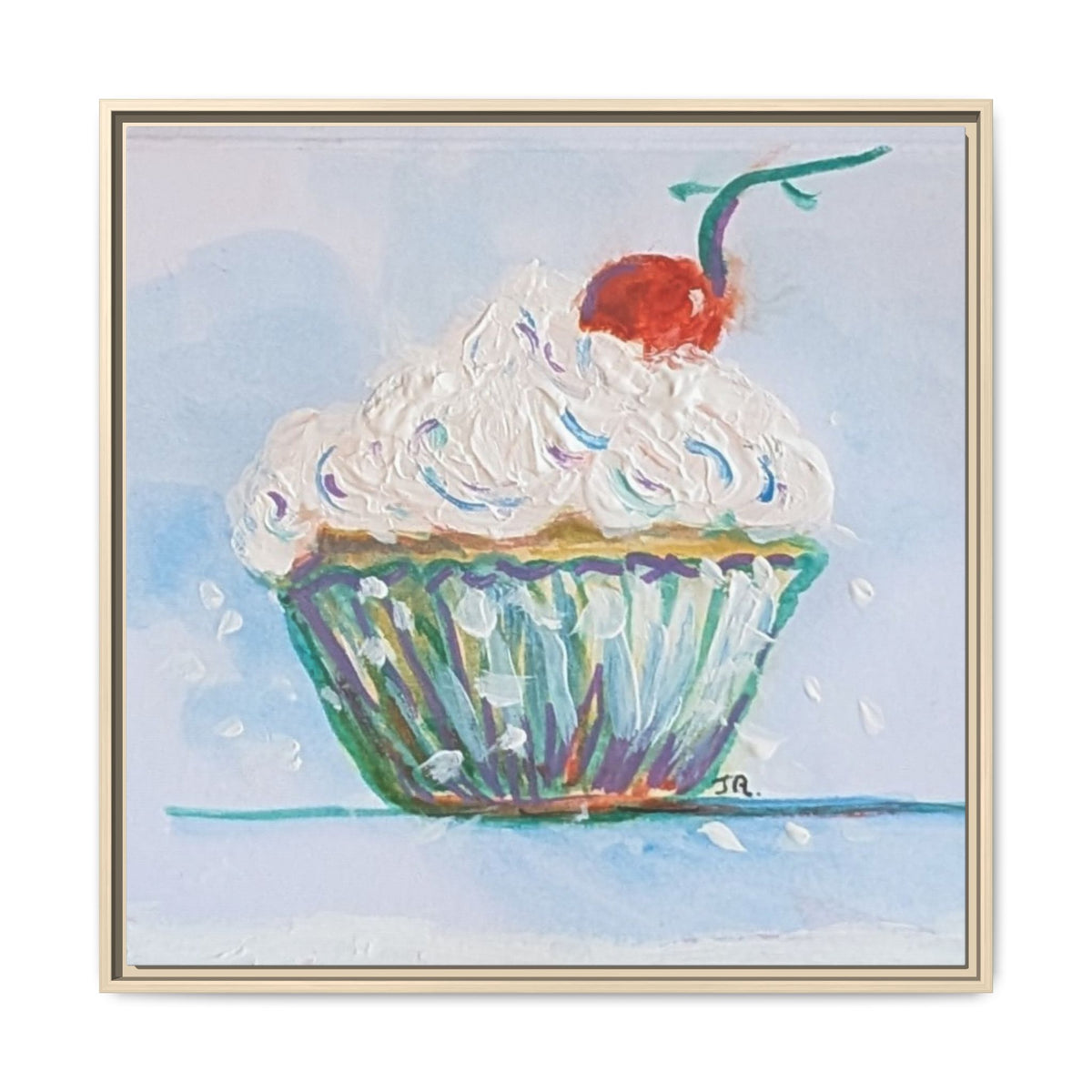 Cupcake Canvas Art Print — Framed Matte Wall Decor