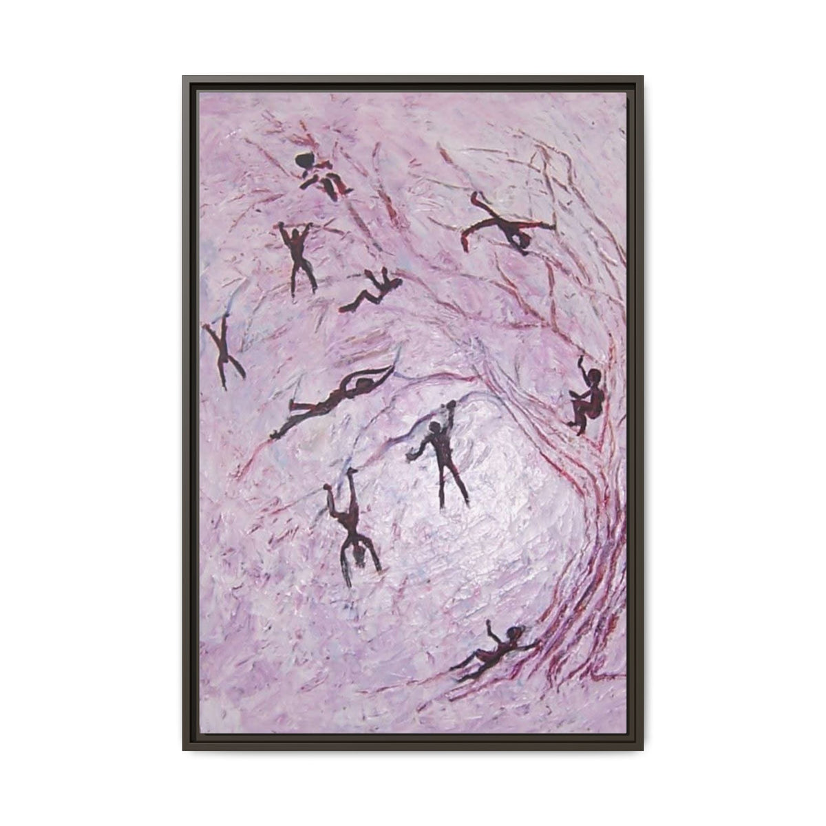 Abstract Falling Figures Matte Canvas Print (Framed)