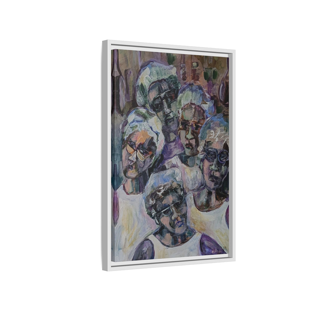 5 Cafeteria Woman Framed Matte Canvas Wall Art