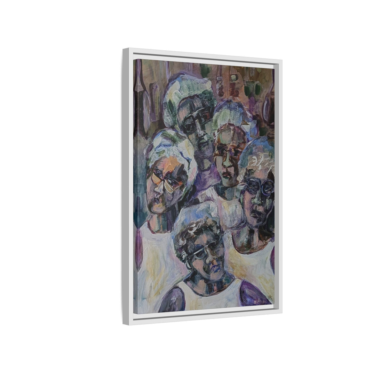 5 Cafeteria Woman Framed Matte Canvas Wall Art