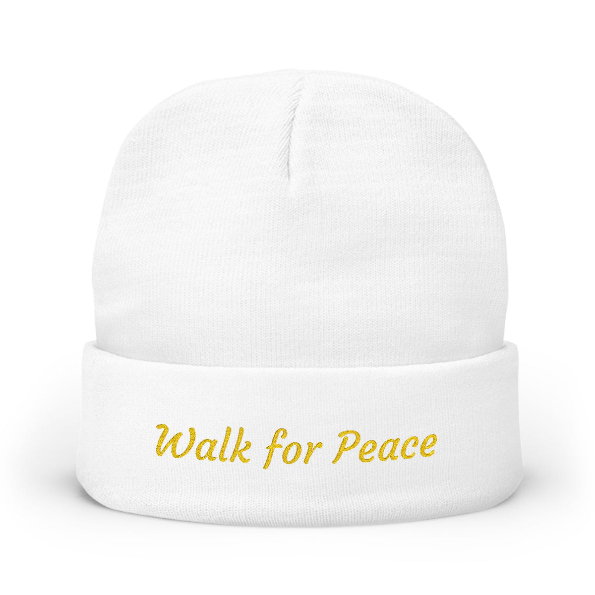 Embroidered Knit Beanie – Monks' "Walk for Peace'