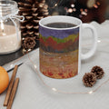 Autumn Field Watercolor Ceramic Mug — Fall Landscape Coffee Cup (11oz, 15oz)