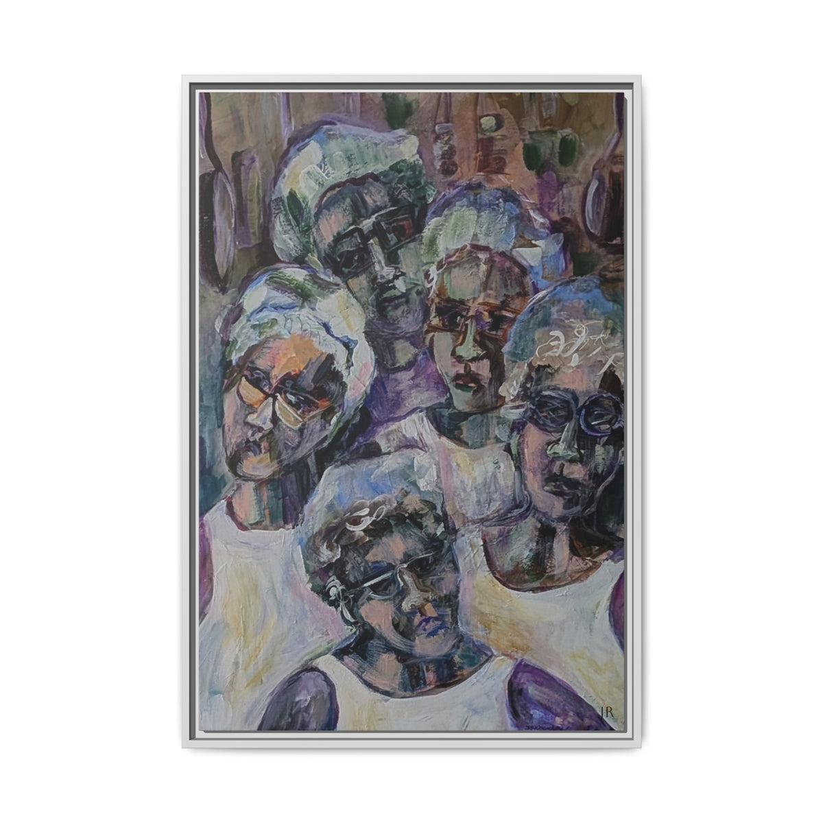 5 Cafeteria Woman Framed Matte Canvas Wall Art
