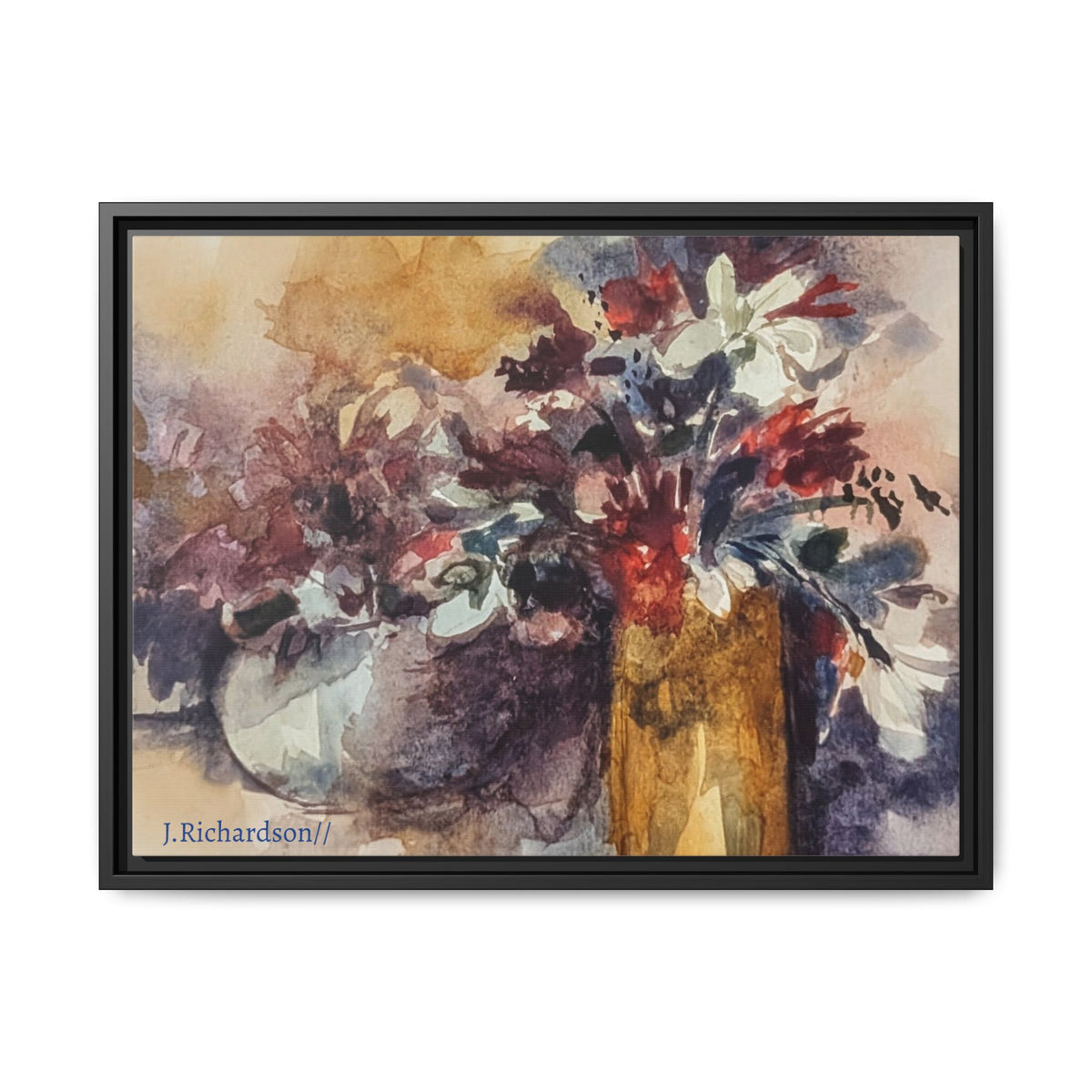 Floral still life Framed Matte Canvas Wall Art