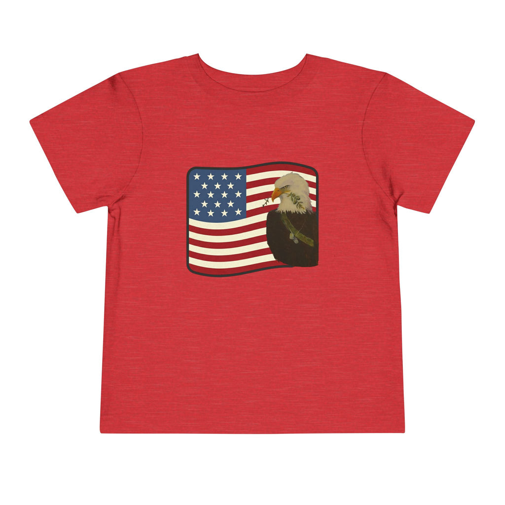 Patriotic Toddler Tee —2T - 5T Patriotic Bald Eagle "USA 2026" Graphic