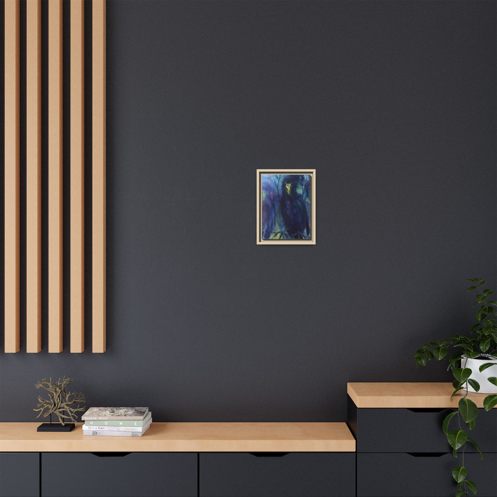 Framed Matte Canvas Print — Moody Black Raven Artwork