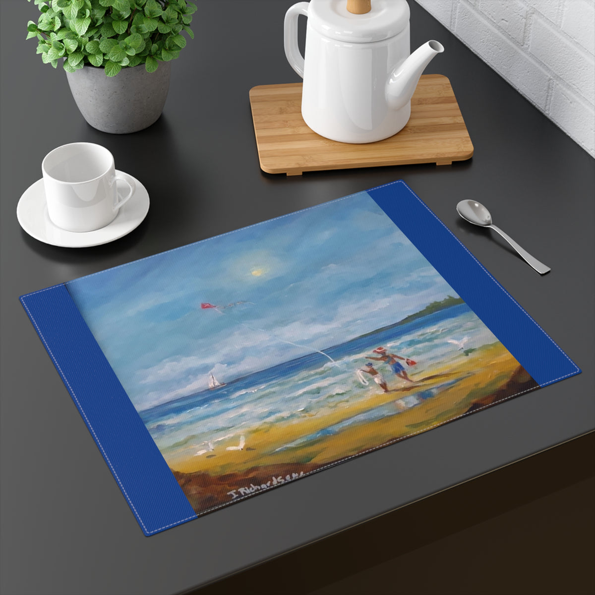 Beach Scene Coastal Placemat l Cotton Sold individually