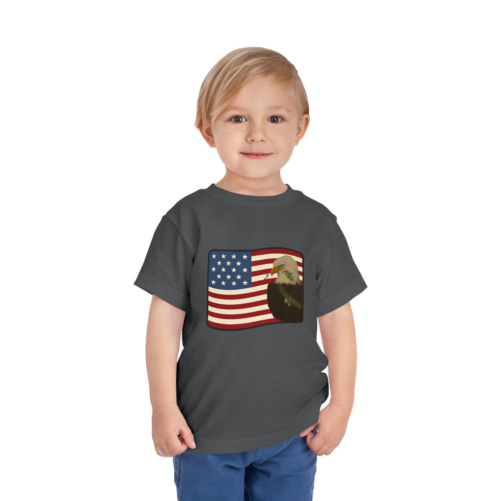 Patriotic Toddler Tee —2T - 5T Patriotic Bald Eagle "USA 2026" Graphic