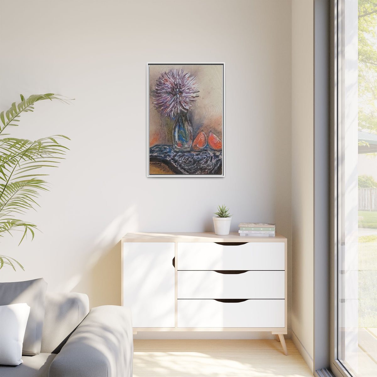 Framed Canvas Art — Purple Bloom Still Life