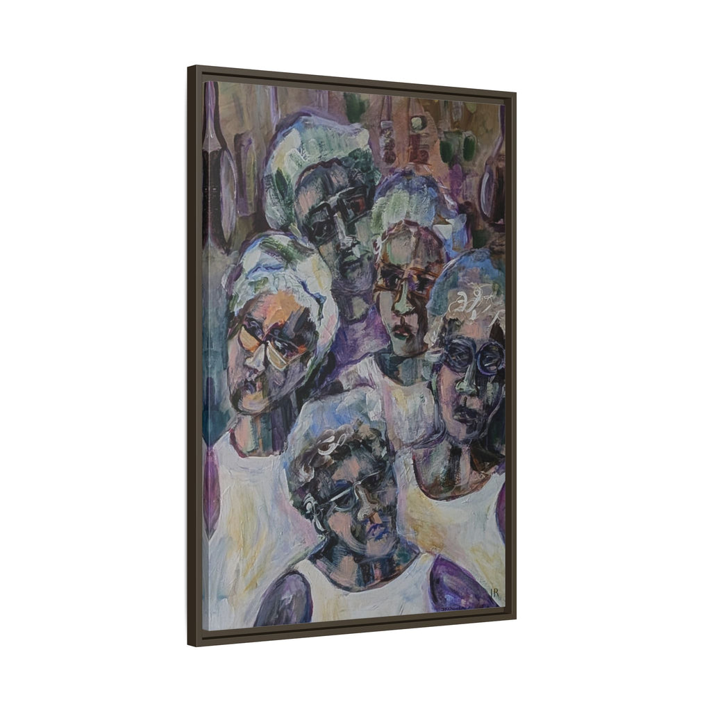 5 Cafeteria Woman Framed Matte Canvas Wall Art