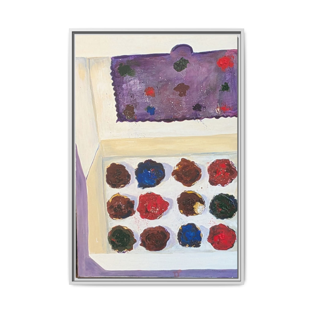 Box of Cupcakes — Framed Matte Canvas Wall Art