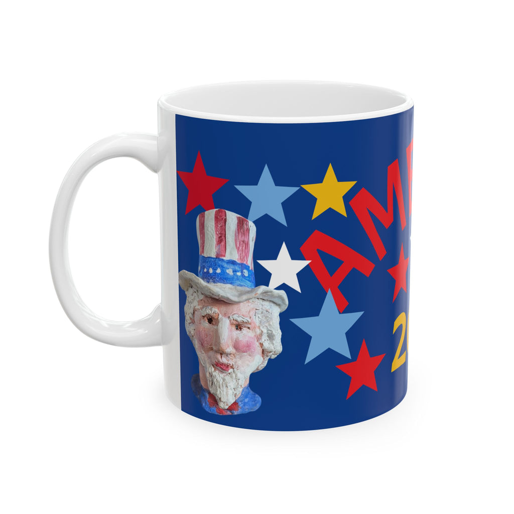 Patriotic Ceramic Mug — Patriotic Red, White & Blue Stars Coffee Cup