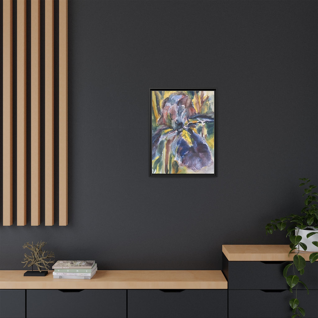 Framed Watercolor Iris Matte Canvas Wall Art