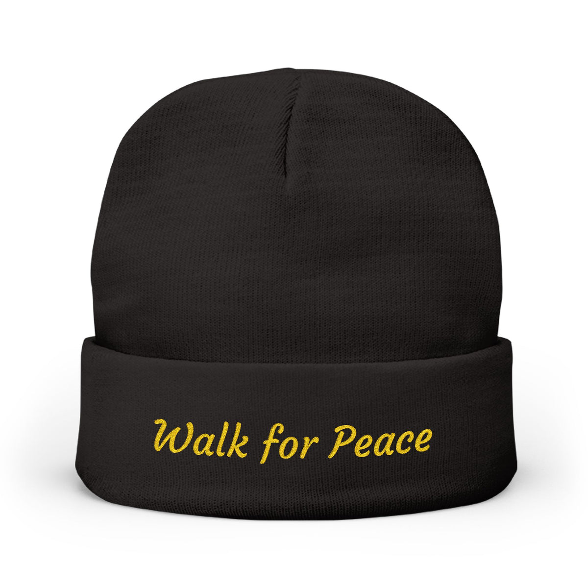 Embroidered Knit Beanie – Monks' "Walk for Peace'