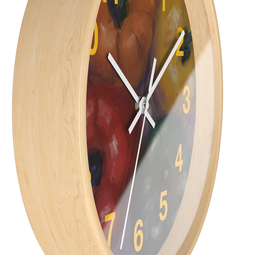 Colorful 4 Pepper Wall Clock —  Kitchen Decor