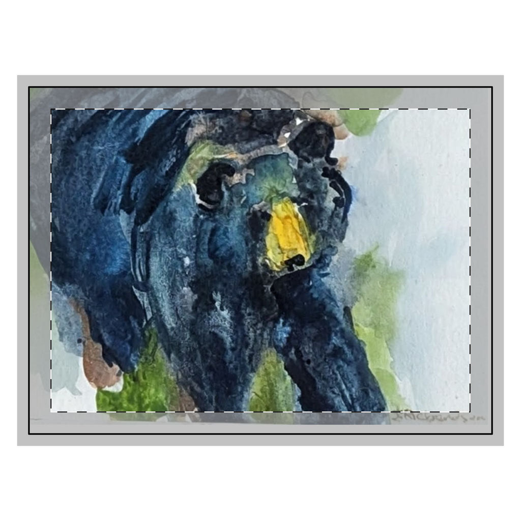 Bear Watercolor Linen Placemat Set 2 placements