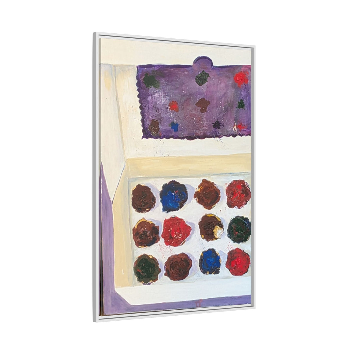 Box of Cupcakes — Framed Matte Canvas Wall Art
