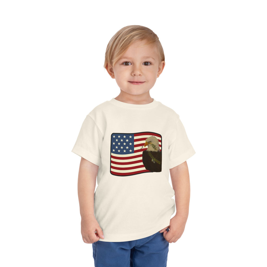 Patriotic Toddler Tee —2T - 5T Patriotic Bald Eagle "USA 2026" Graphic