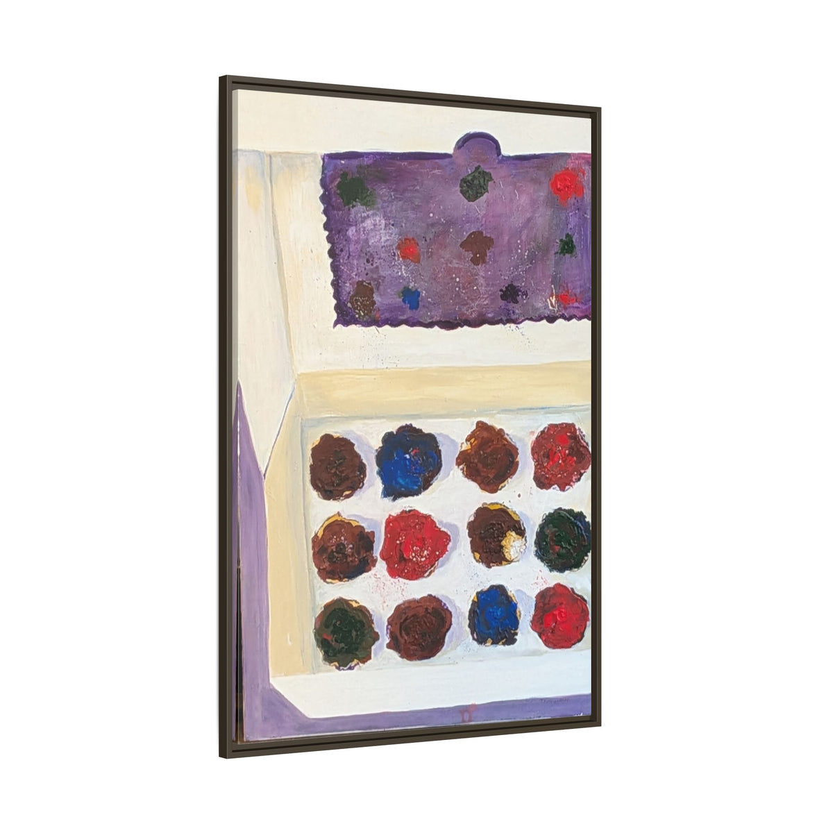 Box of Cupcakes — Framed Matte Canvas Wall Art