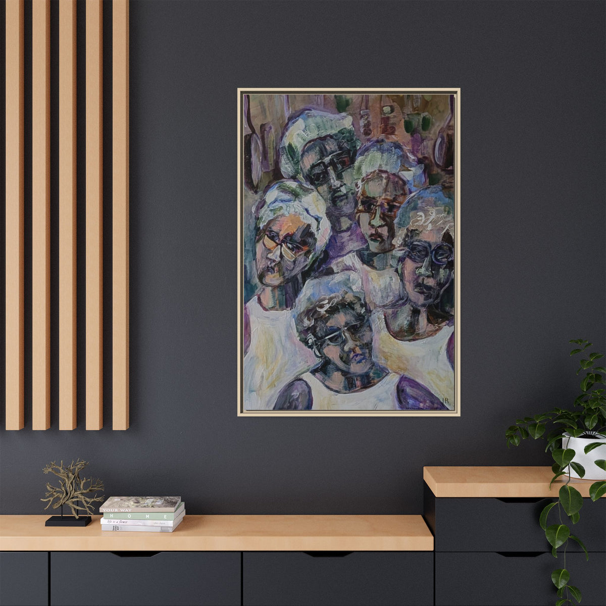 5 Cafeteria Woman Framed Matte Canvas Wall Art