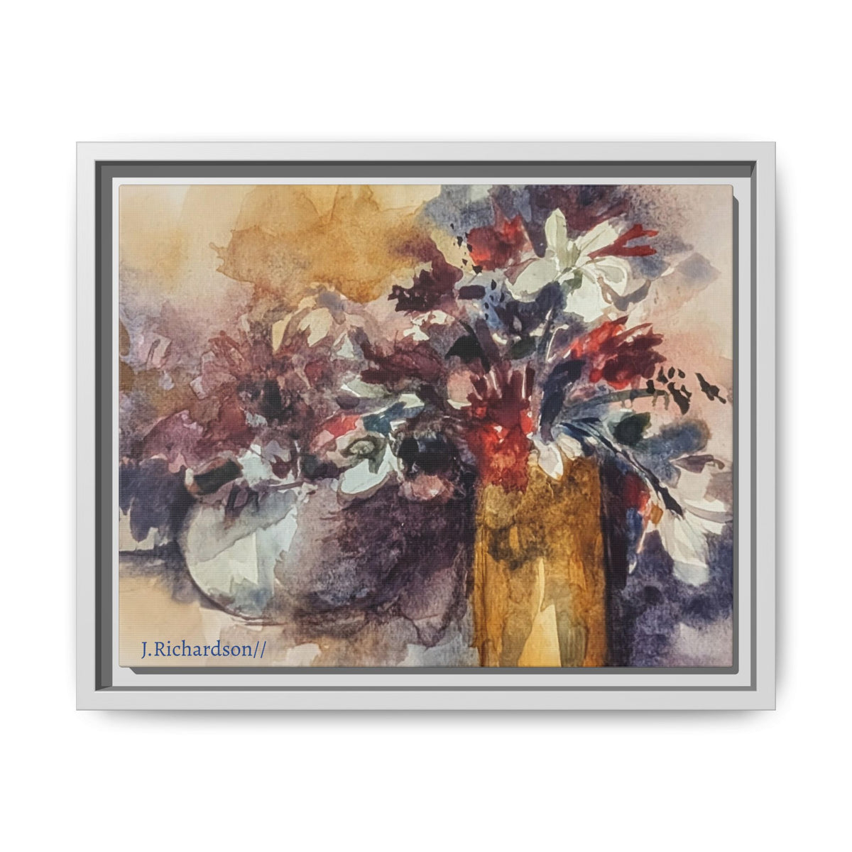 Floral still life Framed Matte Canvas Wall Art