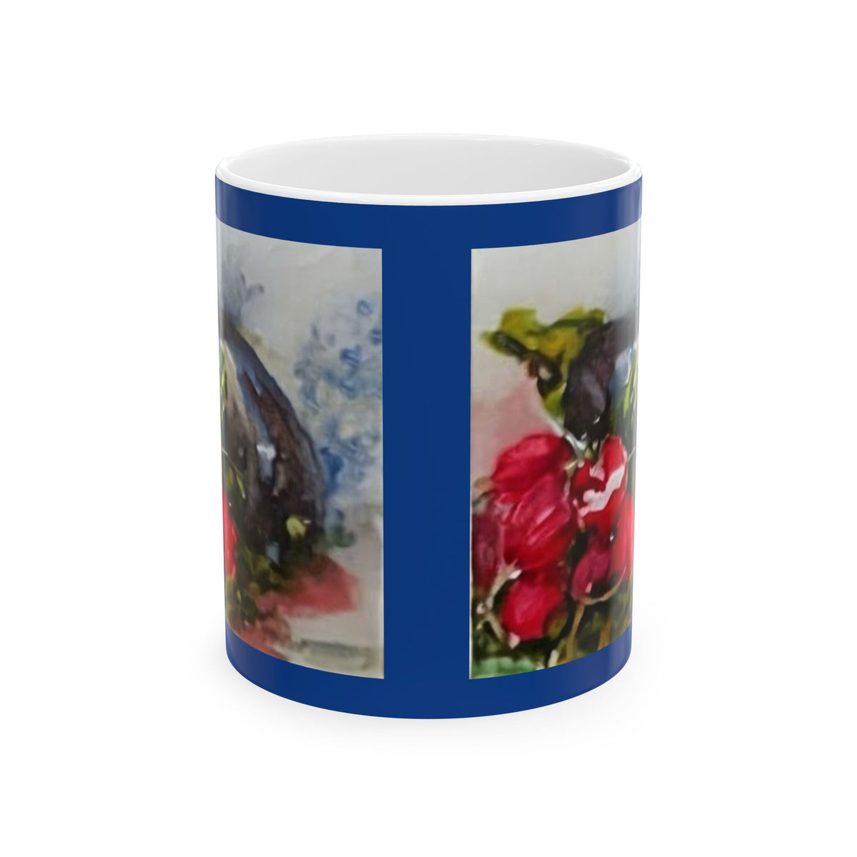 Purple Eggplant  Red Radishes Watercolor Mug | Ceramic Mug