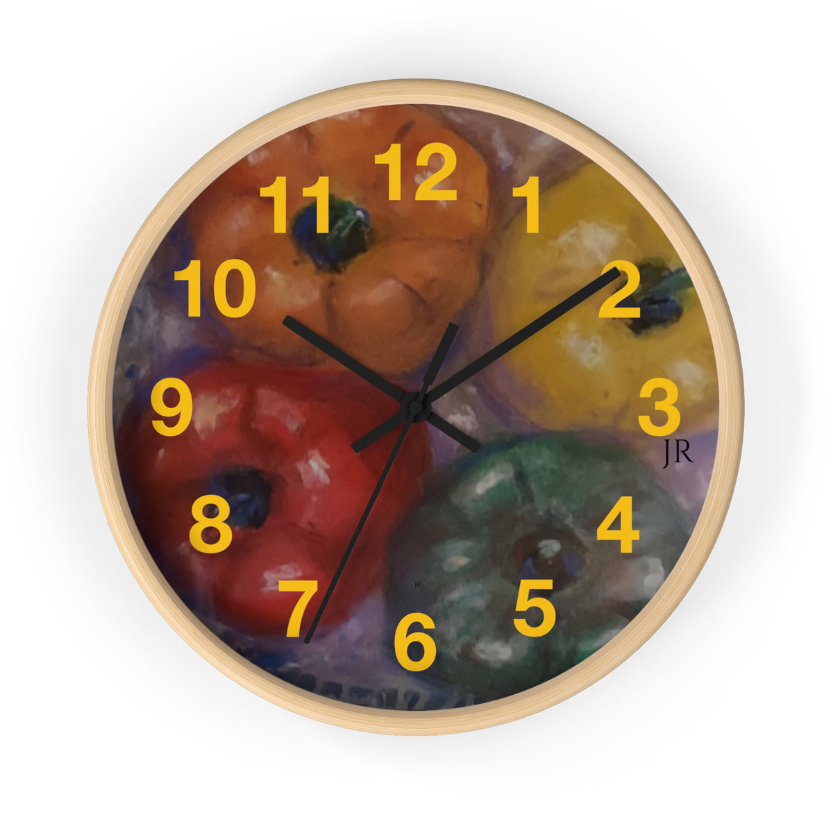 Colorful 4 Pepper Wall Clock —  Kitchen Decor
