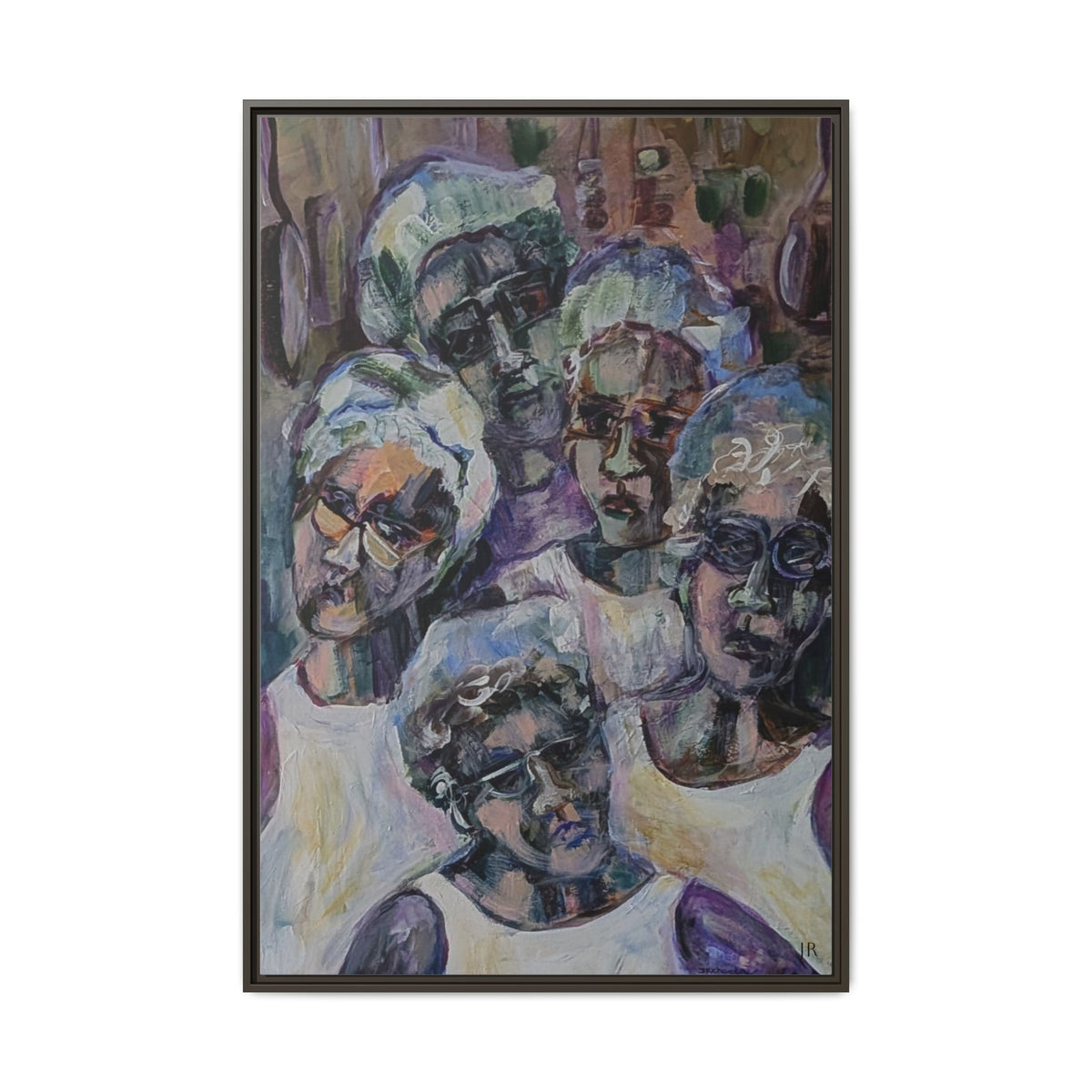 5 Cafeteria Woman Framed Matte Canvas Wall Art