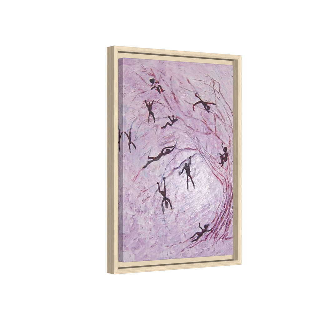 Abstract Falling Figures Matte Canvas Print (Framed)